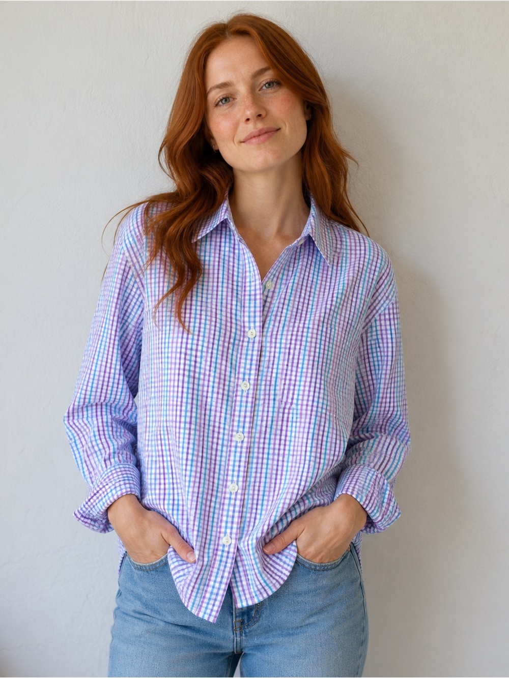 L.L.Bean☀️ Plaid Shirt Women’s Soft Casual Preppy Button Down Sz M
